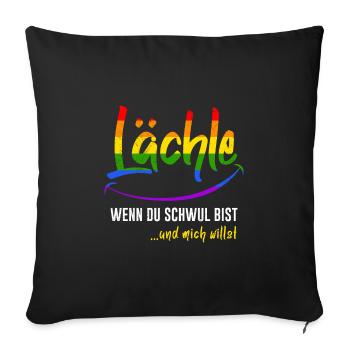 Lächle wenn du Schwul bist Gay Pride LGBT Pride - Sofakissenbezug 45 x 45 cm - Schwarz - Vorne