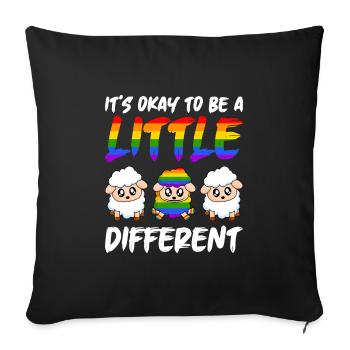 Gay Saying Ok to Be Different to LGBT Gay Pride - Sofa pillowcase 17,3'' x 17,3'' (45 x 45 cm) - black - Front