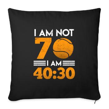 Tennis Gift 70 Years 40:30 Joke Birthday - Sofa pillowcase 17,3'' x 17,3'' (45 x 45 cm) - black - Front