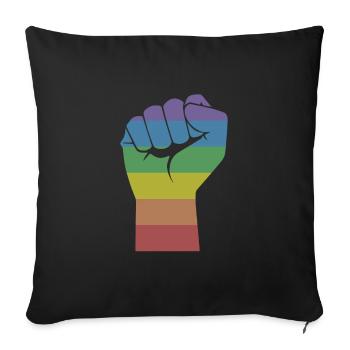 Gay Pride LGBT Pride Gay Cadeau Arc-en-ciel - Housse de coussin décorative 45 x 45 cm - noir - Devant
