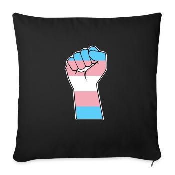 Transgender Flag Transsexual Fist Trans Pride - Sofa pillowcase 17,3'' x 17,3'' (45 x 45 cm) - black - Front