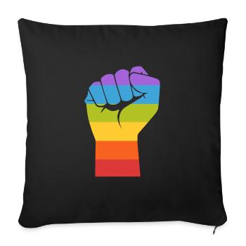 Gay Pride LGBT gay fist hand gay - Sofa pillowcase 17,3'' x 17,3'' (45 x 45 cm) - black - Front