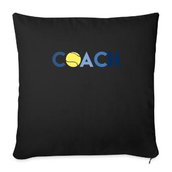 Tennis Coach Tennis Coach Lettering Tennis Ball - Sofa pillowcase 17,3'' x 17,3'' (45 x 45 cm) - black - Front