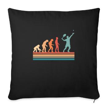 Tennis Evolution Vintage Tennis Player Retro - Sofa pillowcase 17,3'' x 17,3'' (45 x 45 cm) - black - Front