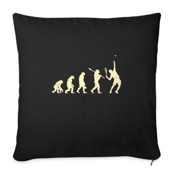 Tennis Monkey Human Evolution Serve Tennis Game - Sofa pillowcase 17,3'' x 17,3'' (45 x 45 cm) - black - Front