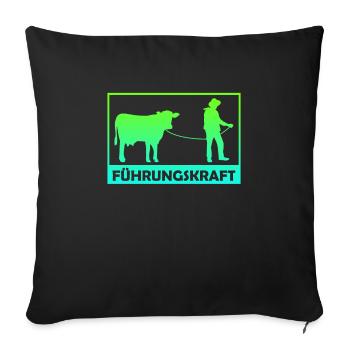 Bauern Spruch Führungskraft Landwirt Geschenk - Sofakissenbezug 45 x 45 cm - Schwarz - Vorne
