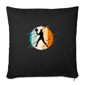 Tennis Kunst Tennisspieler Vorhand Tennistraining - Sofakissenbezug 45 x 45 cm - Schwarz - Vorne