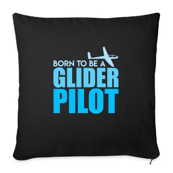 Planeur Spruch Born to be a Glider Pilot - Housse de coussin décorative 45 x 45 cm - noir - Devant