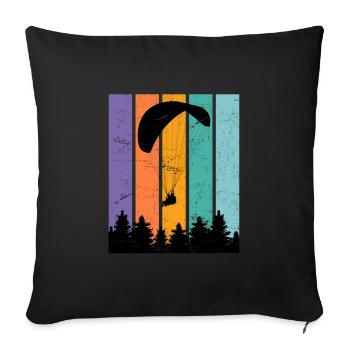 Parapente parapente parapente - Housse de coussin décorative 45 x 45 cm - noir - Devant