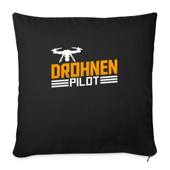 FPV Drohnen Pilot RC Modellbau Renndrohne - Sofakissenbezug 45 x 45 cm - Schwarz - Vorne