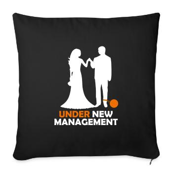 Under new management groom - Sofa pillowcase 17,3'' x 17,3'' (45 x 45 cm) - black - Front