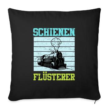 Modelleisenbahn Modellbauer Spruch Gleise - Sofakissenbezug 45 x 45 cm - Schwarz - Vorne