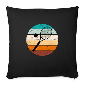 Vintage Tennis Racket Tennis Ball Tennisgadgets - Sofa pillowcase 17,3'' x 17,3'' (45 x 45 cm) - black - Front