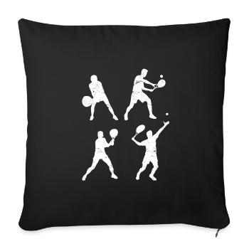 Tennis tennis jeu de tennis - Housse de coussin décorative 45 x 45 cm - noir - Devant
