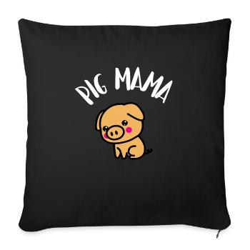 Pig Mama - Sofakissenbezug 45 x 45 cm - Schwarz - Vorne