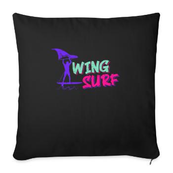 Wing Surf Wing Foiler Wingsurfer Design Gift - Sofa pillowcase 17,3'' x 17,3'' (45 x 45 cm) - black - Front