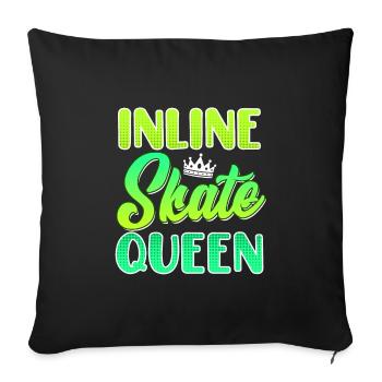 Inliner Frauen Geschenk Inline Skate Queen - Housse de coussin décorative 45 x 45 cm - noir - Devant