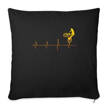 Trial Bike Bike Heartbeat Heartbeat Course - Sofa pillowcase 17,3'' x 17,3'' (45 x 45 cm) - black - Front