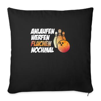 Lancer de lancer des jurons encore drôles bowling - Housse de coussin décorative 45 x 45 cm - noir - Devant