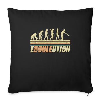 Boulespieler Motiv EBouleution Affe Mensch - Sofakissenbezug 45 x 45 cm - Schwarz - Vorne