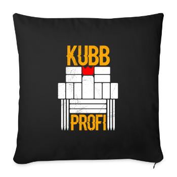 Kubb Profi Wikingerschach Geschenk - Sofakissenbezug 45 x 45 cm - Schwarz - Vorne