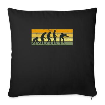 Snooker De l’Évolution de Billard Singe Homme 8-Ball - Housse de coussin décorative 45 x 45 cm - noir - Devant