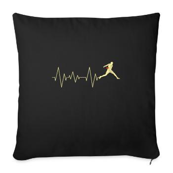 Disc Golf Battement de coeur Discgolf ECG fréquence cardiaque - Housse de coussin décorative 45 x 45 cm - noir - Devant