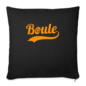 Boule Kugeln Boulespieler Logo Schriftzug - Sofakissenbezug 45 x 45 cm - Schwarz - Vorne