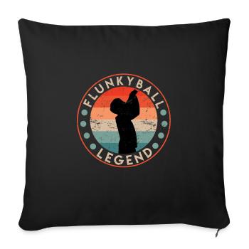 Funny drinking game Flunkyball Legend Vintage - Sofa pillowcase 17,3'' x 17,3'' (45 x 45 cm) - black - Front
