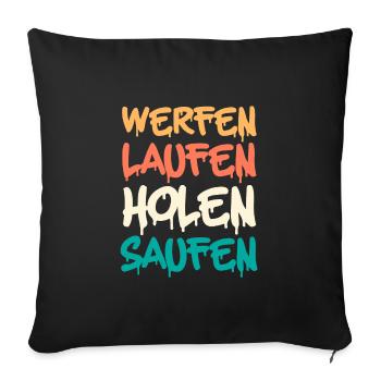 Trinkspiel Flunkyball Saufspiel Party Studenten - Sofakissenbezug 45 x 45 cm - Schwarz - Vorne