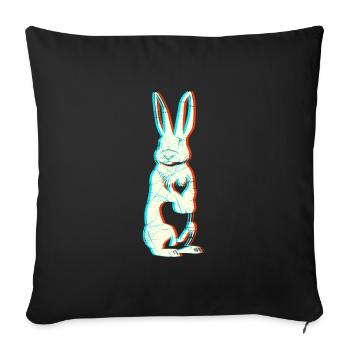 Easter Rabbit Rabbit Rodent Animal Gift - Sofa pillowcase 17,3'' x 17,3'' (45 x 45 cm) - black - Front