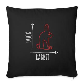 Optical Illusion Duck Rabbit Illusion Wittgenstein - Sofa pillowcase 17,3'' x 17,3'' (45 x 45 cm) - black - Front