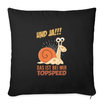 Läufer langsam wie Schnecke Schneckentempo - Sofakissenbezug 45 x 45 cm - Schwarz - Vorne