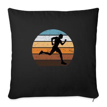 Fitness Training Runner Gift Marathon Run - Sofa pillowcase 17,3'' x 17,3'' (45 x 45 cm) - black - Front