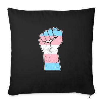 LGBT Pride Transsexuel Faust Transgenre Drapeau - Housse de coussin décorative 45 x 45 cm - noir - Devant