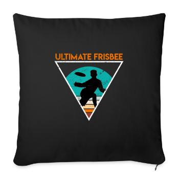 Retro Ultimate Frisbee - Housse de coussin décorative 45 x 45 cm - noir - Devant