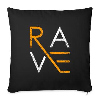 Rave Geschenk Techno Musik Techno Party - Sofakissenbezug 45 x 45 cm - Schwarz - Vorne
