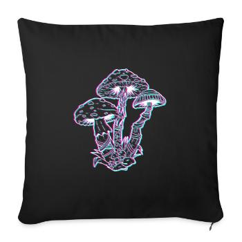 Drugs Mushrooms Party LSD Acid - Sofa pillowcase 17,3'' x 17,3'' (45 x 45 cm) - black - Front