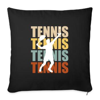 Tennis Vintage Tennis Player Lettering Logo - Sofa pillowcase 17,3'' x 17,3'' (45 x 45 cm) - black - Front