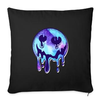 Melting Acid Face MDMA Extasy Techno Party - Sofakissenbezug 45 x 45 cm - Schwarz - Vorne