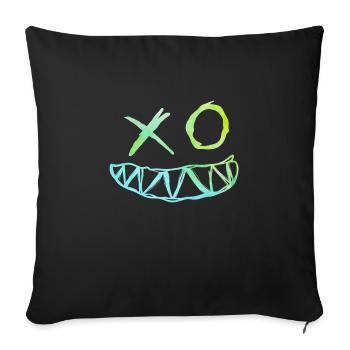 Gesicht zur Techno Party Feier Festival Hardtekk - Sofakissenbezug 45 x 45 cm - Schwarz - Vorne