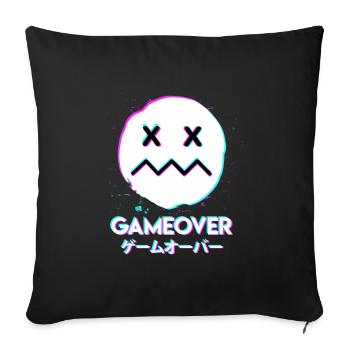 Game over Acid Techno Musique Japon - Housse de coussin décorative 45 x 45 cm - noir - Devant