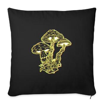 LSD Party Drugs Mushrooms Acid - Sofa pillowcase 17,3'' x 17,3'' (45 x 45 cm) - black - Front