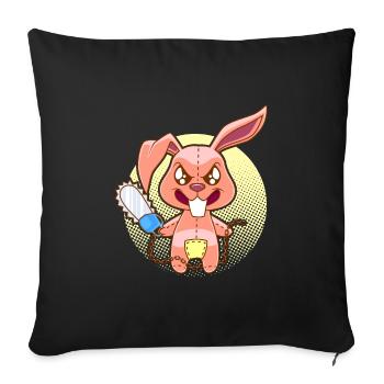 Zombie Rabbit with Chainsaw Rabbit Gift - Sofa pillowcase 17,3'' x 17,3'' (45 x 45 cm) - black - Front