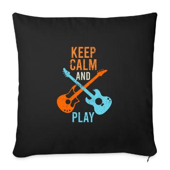 E-Gittare Guitarists Saying keep calm - Sofa pillowcase 17,3'' x 17,3'' (45 x 45 cm) - black - Front
