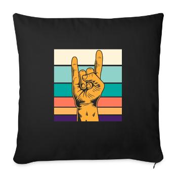 Rocker Handzeichen Symbol Rock - Housse de coussin décorative 45 x 45 cm - noir - Devant