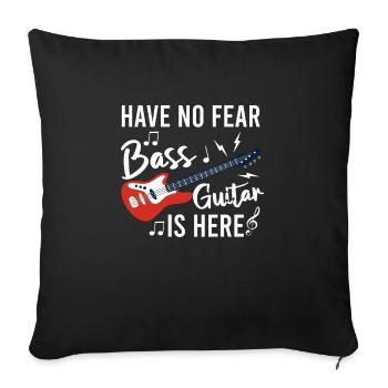 Rocker Rock musique basse guitare basse guitariste - Housse de coussin décorative 45 x 45 cm - noir - Devant