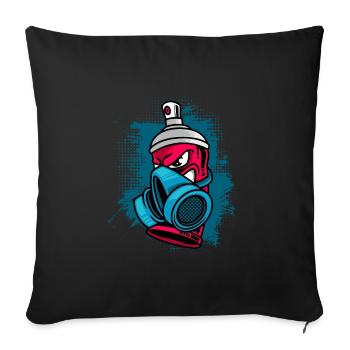 Spray Can Painter Art Graffiti - Sofa pillowcase 17,3'' x 17,3'' (45 x 45 cm) - black - Front