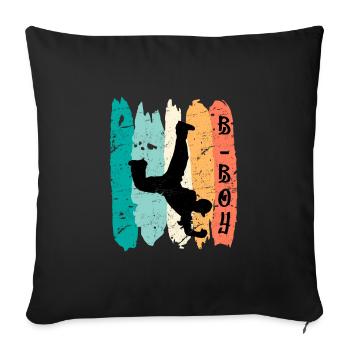 B-Boy Breakdancer Street Art Urban Danse Hip Hop - Housse de coussin décorative 45 x 45 cm - noir - Devant