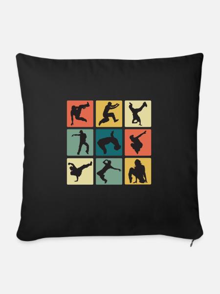 Vintage Breakdance Moves B-Boy Breakdancer - Sofakissenbezug 45 x 45 cm - Schwarz